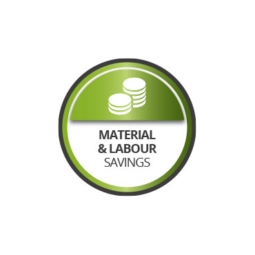 Material and work savings